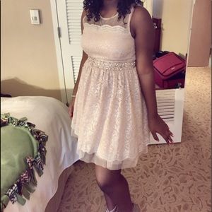 City Styles’ Champagne Beaded Waist Dress.